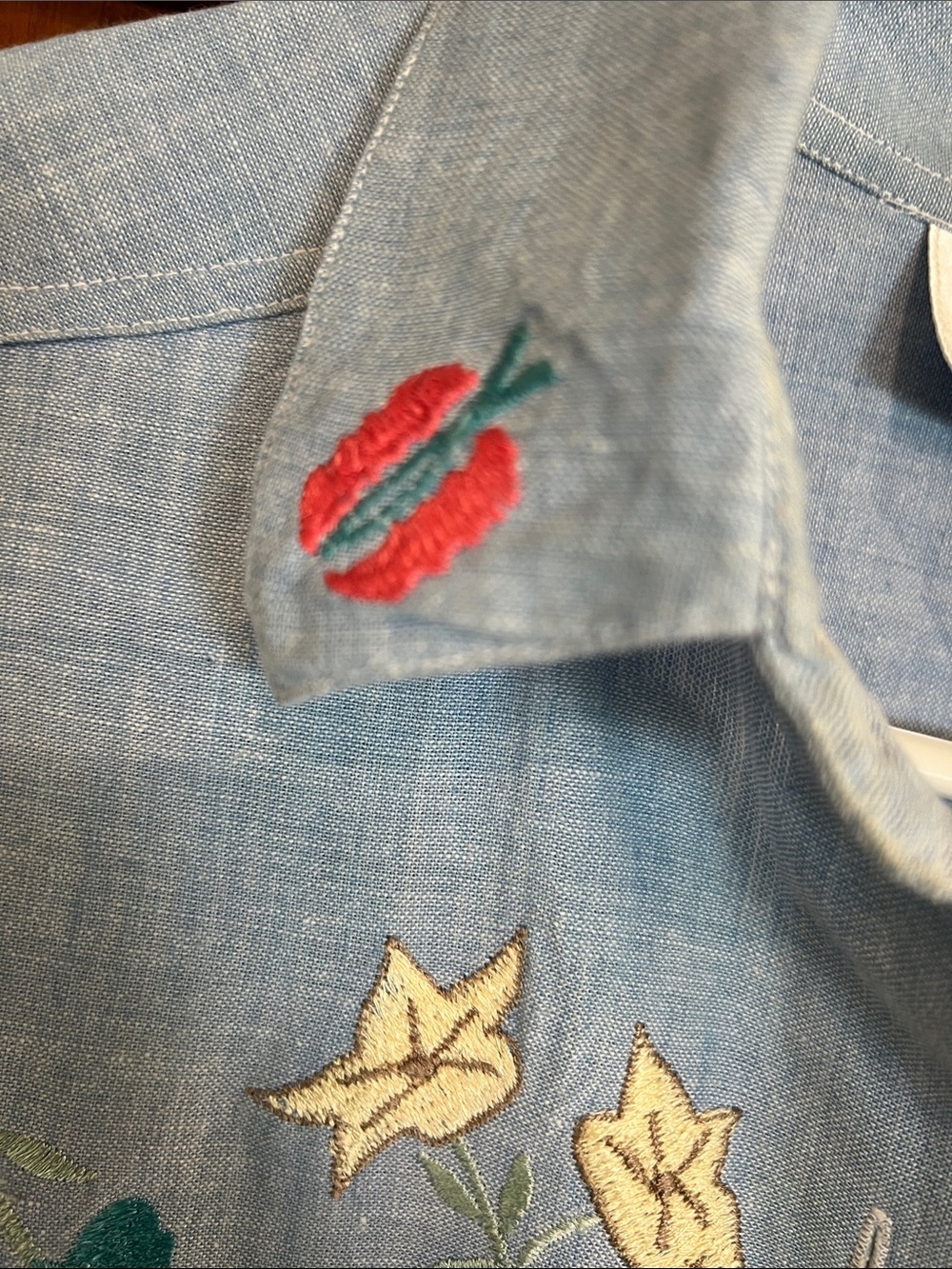 Casey & Max Light Blue Embroidered Button-Up Shirt - Picture 8 of 11